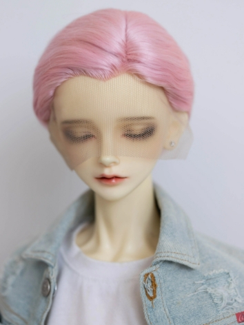 BJD Wig Boy Pink Short Mohair for SD Size Ball Jointed Doll