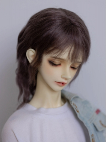 BJD Wig Boy Brown Wolf Tail Short Mohair for SD MSD Size Ball Jointed Doll