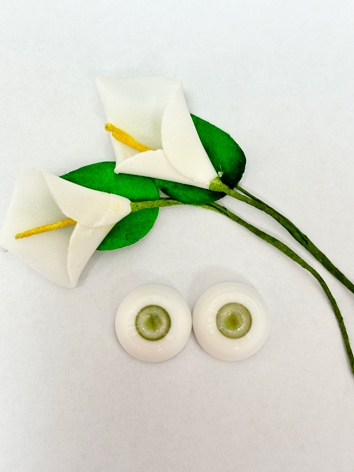 BJD Plaster Light Green Eyes (13) 14mm Eyeballs for Ball-jointed Doll