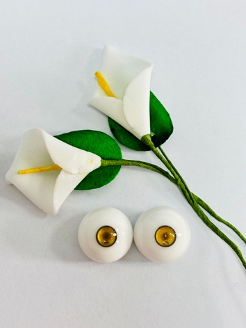 BJD Plaster Yellow Eyes (15) 14mm Eyeballs for Ball-jointed Doll