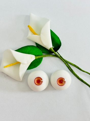 BJD Plaster Red Eyes (16) 14mm Eyeballs for Ball-jointed Doll