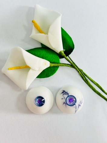 BJD Plaster Purple Eyes (17) 14mm Eyeballs for Ball-jointed Doll