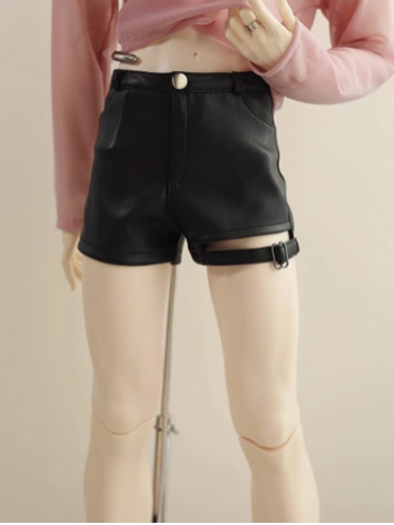 BJD Clothes Black Hot  Leather Shorts for ID75 Loongsoul73 Popo68 SD MSD Size Ball-jointed Doll