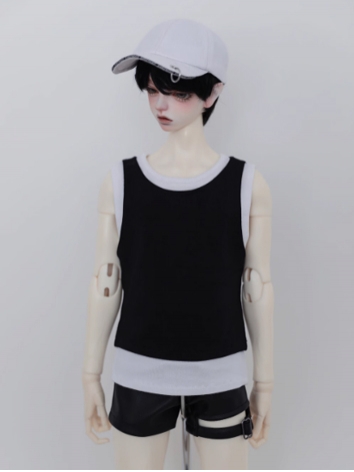 BJD Clothes Black Vest for ID75 Loongsoul73 Popo68 SD MSD Size Ball-jointed Doll