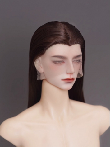 BJD Wig Brown Long Centre Parting Beauty Tip Soft Hair for SD Size Ball-jointed Doll