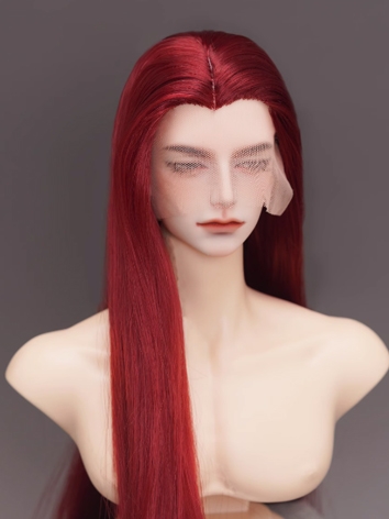 BJD Wig Wine Long Centre Parting Beauty Tip Soft Hair for SD Size Ball-jointed Doll