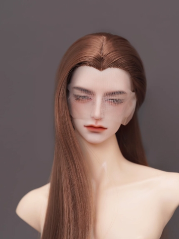 BJD Wig Brown Long Centre Parting Beauty Tip Soft Hair for SD Size Ball-jointed Doll