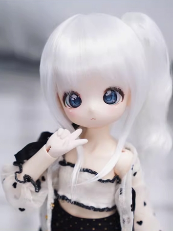 BJD Wig White Long Ponytail Soft Hair for SD Size Ball-jointed Doll