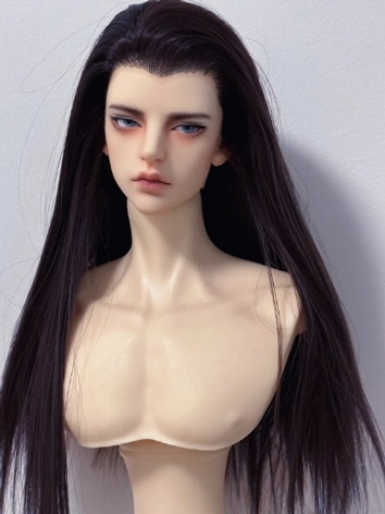 BJD Wig Black Long Straight Beauty Tip Hair for SD Size Ball-jointed Doll