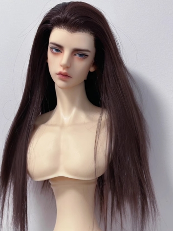 BJD Wig Brown Long Straight Beauty Tip Hair for SD Size Ball-jointed Doll