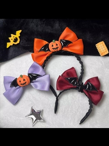 BJD Halloween Pumpkin Bat Bowknot Hair Accessory for SD/MSD/YOSD Size Ball Jointed Doll