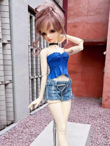 BJD Clothes Blue Tube Top for SD MSD Size Ball-jointed Doll