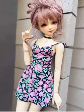 BJD Clothes Summer Floral Slip Dress for SD MSD Size Ball-jointed Doll