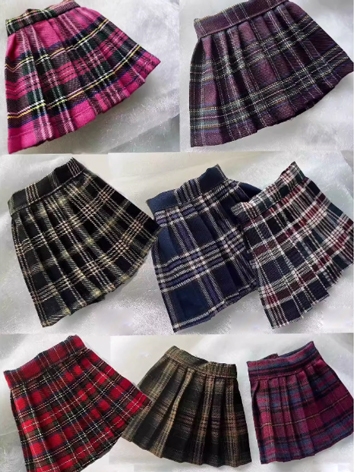 BJD Clothes Pleated Plaid Skirt for SD MSD Size Ball-jointed Doll