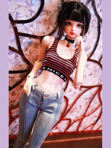 BJD Clothes Girl Stripe Vest for SD MSD Size Ball-jointed Doll