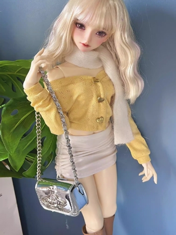 BJD Clothes Girl Yellow Off-shoulder Cardigan for SD MSD Size Ball-jointed Doll