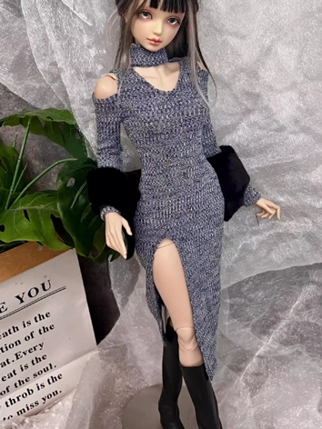 BJD Clothes Girl Slim-fit Split Long Sweater for SD MSD Size Ball-jointed Doll