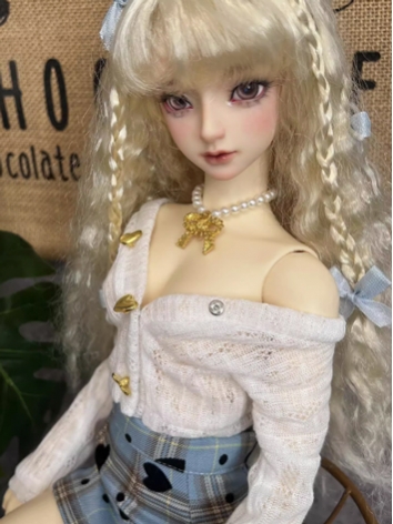 BJD Clothes Girl White Off-shoulder Cardigan for SD MSD Size Ball-jointed Doll