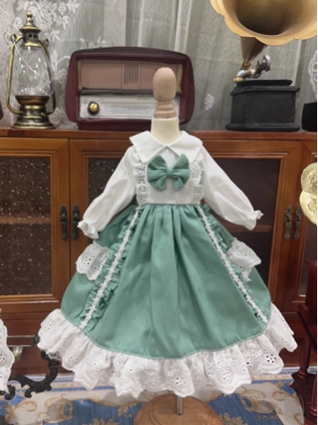 BJD Clothes Girl Green Dres...