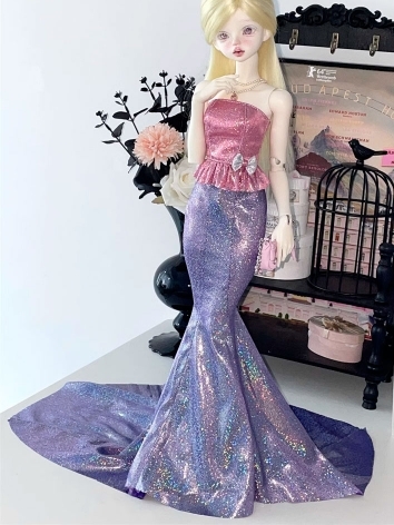 BJD Clothes Girl Purple Shimmer Princess Dress for SD16 MSD Ball-jointed Doll