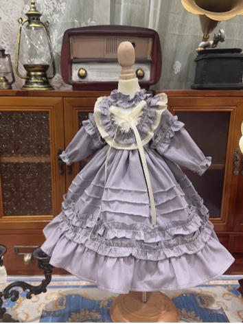 BJD Clothes Girl Gray Purple Dress Set for SD/MSD/YOSD/BLYTHE/40cm/20cm/15cm Size Ball Jointed Doll