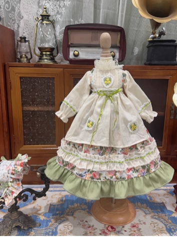 BJD Clothes Girl Floral Pastoral Dress Set for SD/MSD/YOSD/BLYTHE/40cm/20cm/15cm Size Ball Jointed Doll