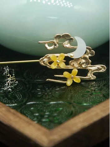 BJD Decoration Ancient Style Gold Flower Hairpin for SD Size Ball-jointed doll