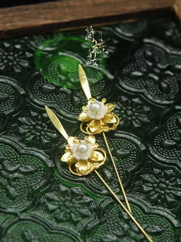 BJD Decoration Ancient Style Gold Flower Hairpin for SD MSD Size Ball-jointed doll