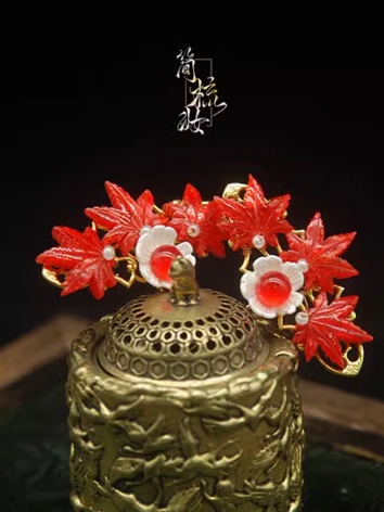 BJD Decoration Ancient Style Maple Leaves Hairpin for SD MSD Size Ball-jointed doll