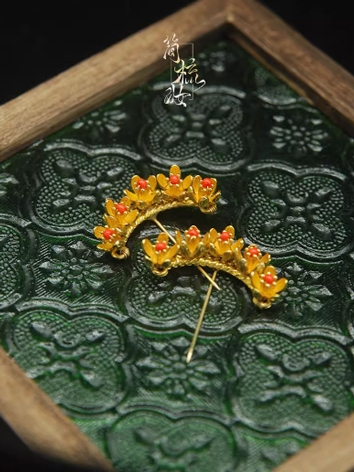 BJD Decoration Ancient Style Orange Hairpin for SD MSD Size Ball-jointed doll