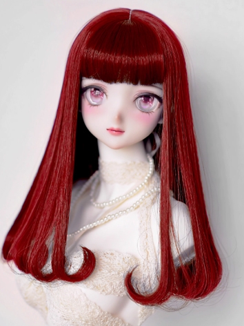 BJD Wig Girl Red High Temperature Long Hair for SD/MSD/YOSD/Blythe Size Ball-jointed Doll