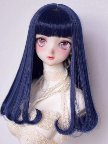 BJD Wig Girl Sea Blue High ...