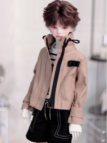 BJD Clothes Girl Boy Khaki Jacket for ID75 Loongsoul73 Popo68 SD MSD Size Ball-jointed Doll