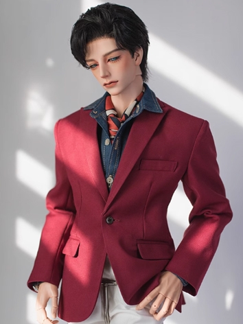 BJD Clothes Male Red Jacket Suit Top for YC76 ID75 Muscle75 Size Ball-jointed Doll