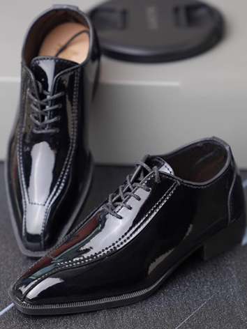 BJD Shoes Male Black Patent Leather Shoes for 75cm Size Ball-jointed Doll