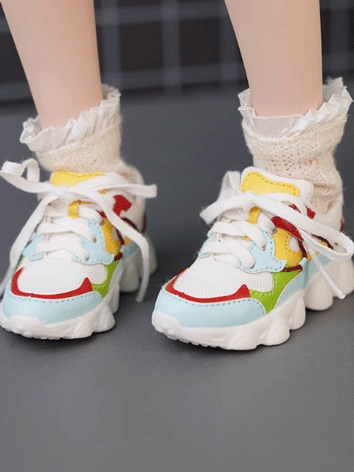 BJD Shoes Female Male Yellow Color Matching Sports Shoes for MSD Size Ball-jointed Doll