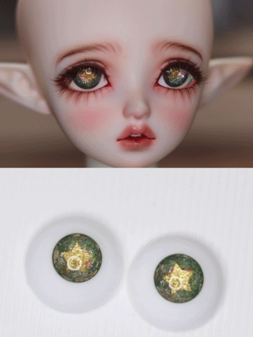 BJD Plaster Eyes A25 Green Star 12mm 14mm 16mm 18mm Eyeballs for Ball-jointed Doll