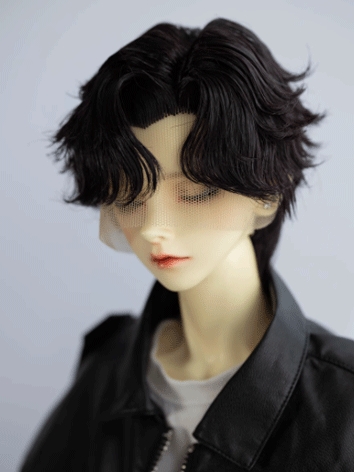 BJD Wig Boy Black High Temperature Short Style Wig for SD Size Ball Jointed Doll