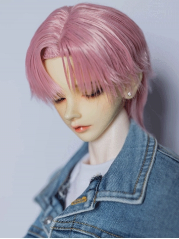 BJD Wig Boy Pink High Temperature Short Style Wig for SD MSD Size Ball Jointed Doll