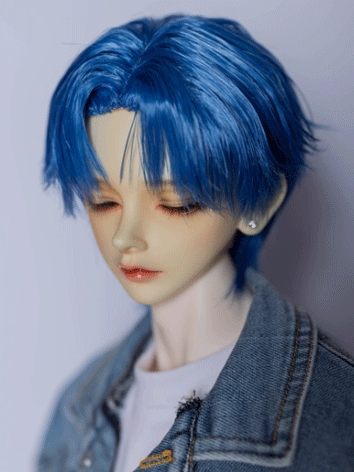 BJD Wig Boy Blue High Temperature Short Style Wig for SD Size Ball Jointed Doll