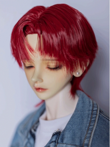 BJD Wig Boy Red High Temperature Short Style Wig for SD MSD Size Ball Jointed Doll