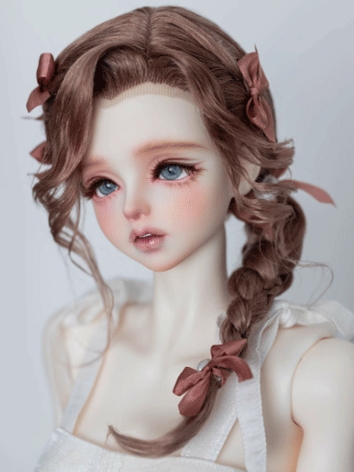 BJD Wig Girl Brown Off-white Braid Mohair Style Wig for SD Size Ball Jointed Doll