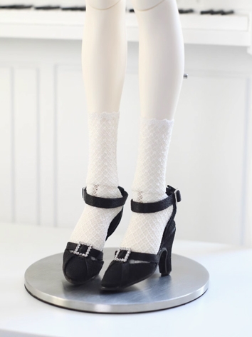 BJD Shoes Girl Black Satin ...