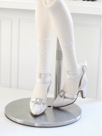 BJD Shoes Girl White Satin ...