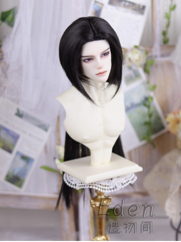 BJD Black Basic Wig Long So...