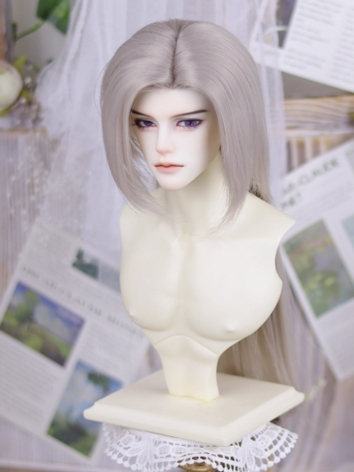 BJD Gray White Basic Wig Long High Temperature Hair for SD Size Ball-jointed Doll