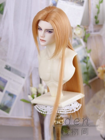 BJD Gold Orange Basic Wig Long Soft Hair for SD Size Ball-jointed Doll