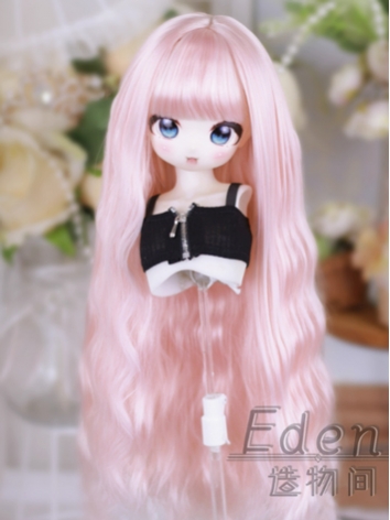 BJD Female Pink Wig High Temperature Soft Long Curly Hair for SD MSD YOSD Size Ball-jointed Doll