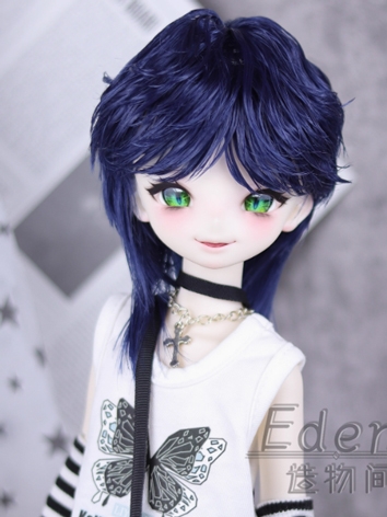 BJD Female Male Dark Blue Style Wig Milk Hair for SD MSD Size Ball-jointed Doll