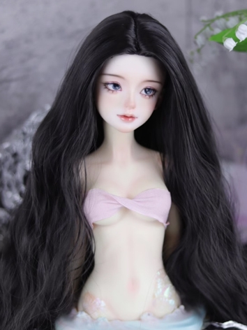 BJD Female Black High Temperature Soft Long Curly Hair for SD MSD Size Ball-jointed Doll